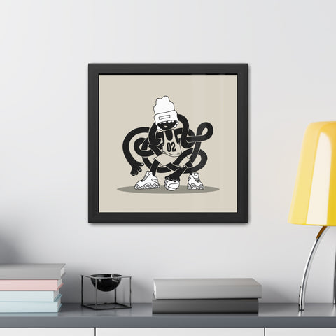 Basketballin' 1 - Trendy Urban Art Print - Modern Framed Poster with Playful Character