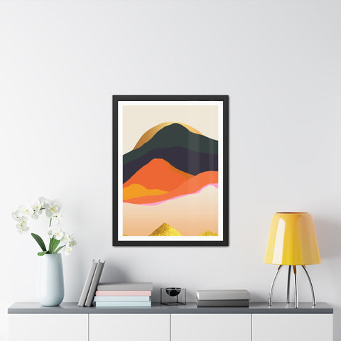 South 5 - Elegant Mountain Landscape Framed Poster - Modern Art for Home Decor