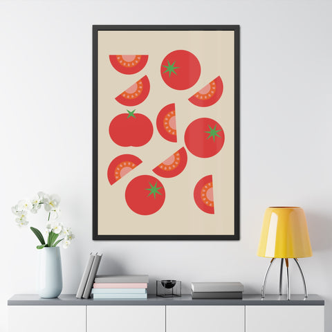 Tomatos off the vine - Framed Poster - Vibrant Wall Art for Kitchen Decor