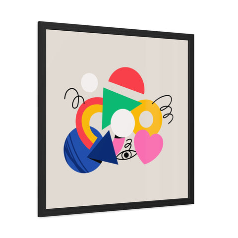 Cluster 1 - Vibrant Abstract Framed Poster - Modern Geometric Wall Art for Home Decor