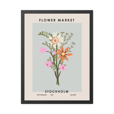 Flower Market - Stockholm - Botanical Framed Poster - Flower Market Stockholm Art Print