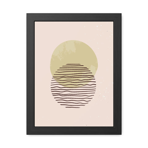 Blend 1 - Modern Minimalist Framed Poster – Abstract Green and Beige Art