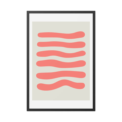 Stratica 6 - Modern Abstract Framed Poster - Wavy Lines Art for Home Decor