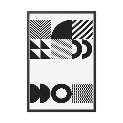 Modern Geometric Framed Posters - Minimalist Black & White Wall Art