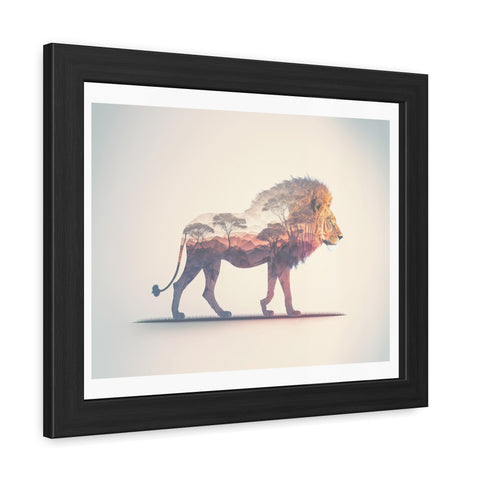 Lionscape - Majestic Lion Framed Poster - Wildlife Art for Home Decor