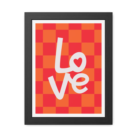 Lovin' 4 - Love Checkered Framed Poster - Perfect Wall Art for Home Decor & Gifts
