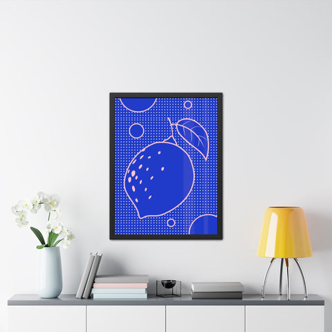 When life gives you lemons 5 - Blue Lemon Framed Poster - Modern Wall Art for Kitchen Decor