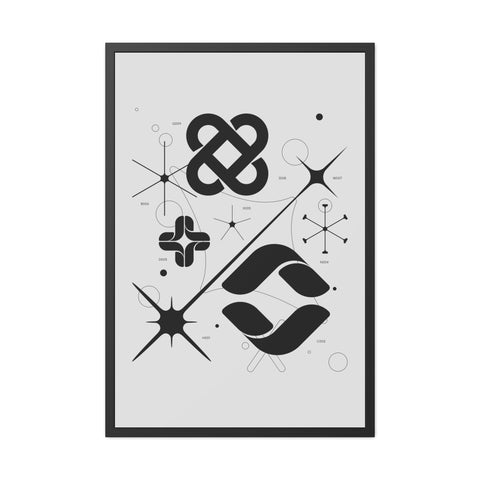 Gridlock 2 - Modern Abstract Framed Posters - Minimalist Wall Art for Home Decor