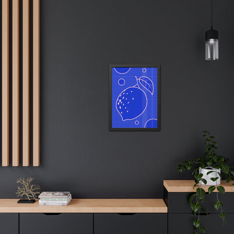 When life gives you lemons 5 - Blue Lemon Framed Poster - Modern Wall Art for Kitchen Decor