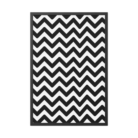 Damien 2 - Modern Chevron Framed Poster | Black & White Wall Art for Home Decor