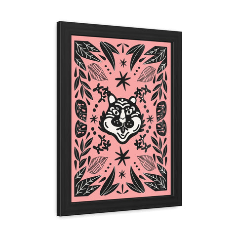 Mirror 3 - Whimsical Wolf Framed Poster - Playful Nature-Inspired Wall Art
