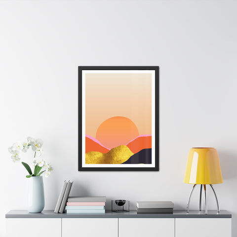 South 3 - Warm Sunset Framed Poster - Modern Home Décor for Nature Lovers