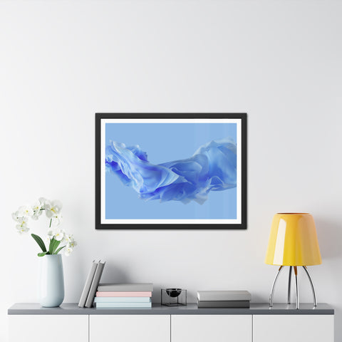 Foldable Study - Serene Blue Abstract Framed Poster - Modern Wall Art Decor for Calm Spaces