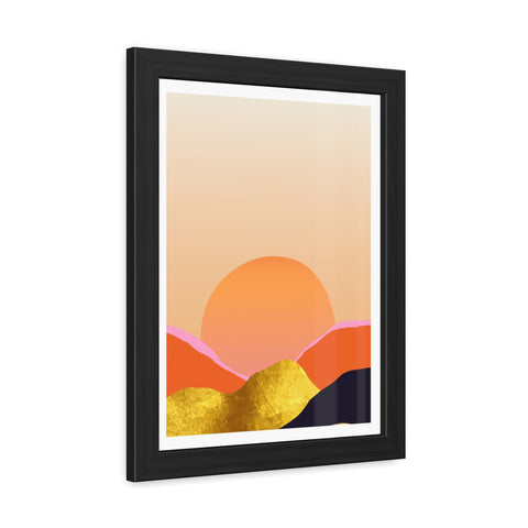 South 3 - Warm Sunset Framed Poster - Modern Home Décor for Nature Lovers
