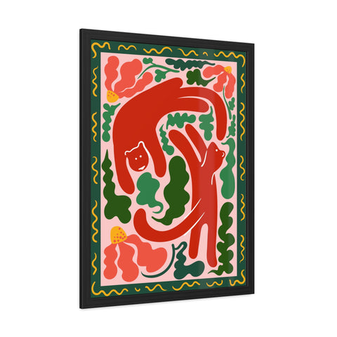 Amazon 4 - Whimsical Bear Framed Poster - Vibrant Animal Art for Nature Lovers