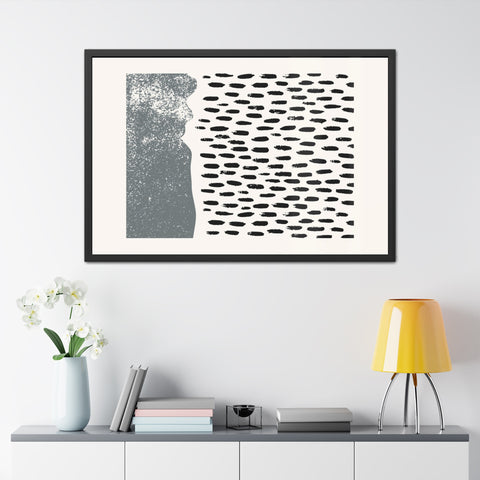 Ink Stamp 6 - Modern Abstract Framed Poster - Minimalist Wall Art for Home Decor