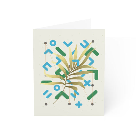 Botanical Geometric Greeting Card — Abstract Greeting Card - Illustrated, Beautiful, any occasion