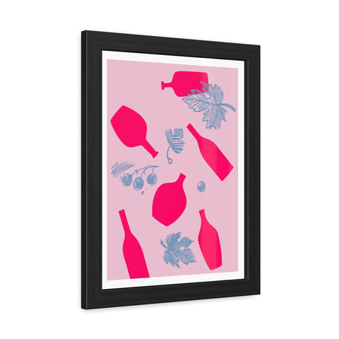 Sonoma 2 - Stylish Framed Art Print: Vibrant Bottles & Leaves Design for Home Decor