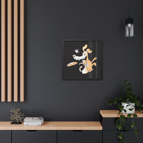 Catch it - Playful Dog Framed Poster - Fun Pet Decor for Animal Lovers