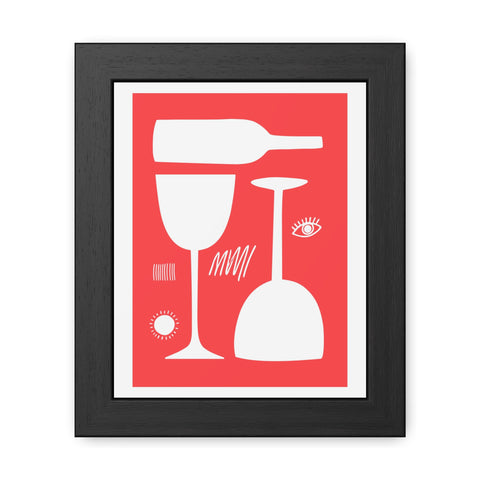 Wine Country 5 - Modern Abstract Framed Poster - Wine Glass & Bottle Art