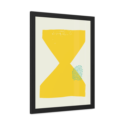 Jonathan 3 - Modern Framed Poster - Yellow Hourglass Art for Home Decor