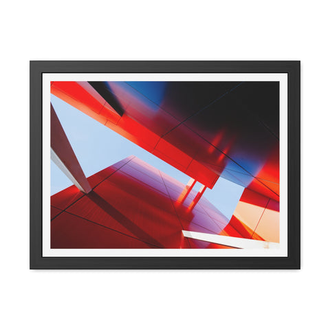 Red Architecture - Modern Framed Art Posters - Abstract Red Architecture Wall Decor