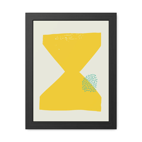 Jonathan 3 - Modern Framed Poster - Yellow Hourglass Art for Home Decor