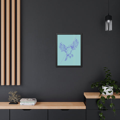 Wings 4 - Blue Bird Framed Poster - Elegant Wall Art for Home Decor