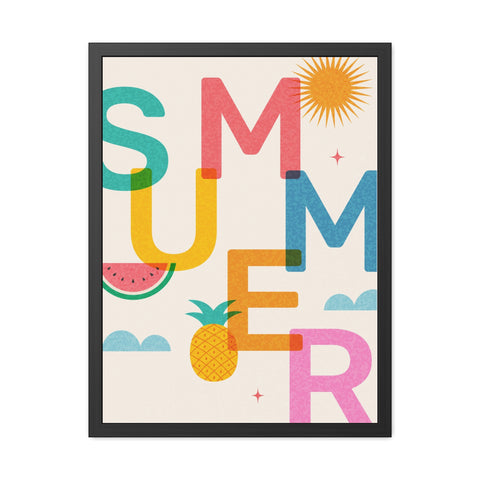 Summer 1 - Colorful Summer Framed Poster - Vibrant Tropical Wall Art