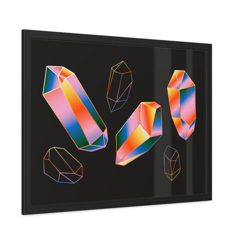Gems - Modern Geometric Crystal Framed Poster - Stylish Wall Art for Home Decor