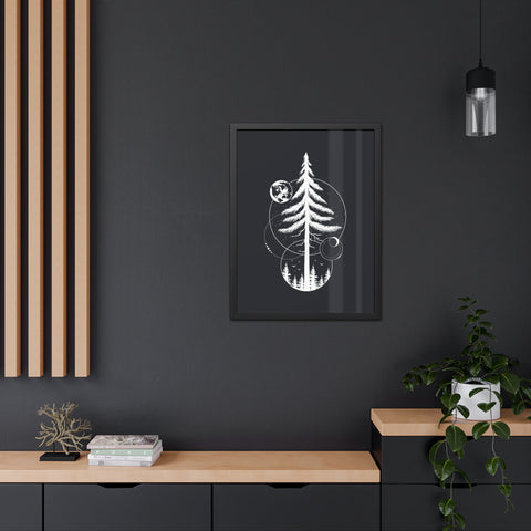 Treecraft 1 - Nature-Inspired Framed Poster - Cosmic Pine Tree Wall Art