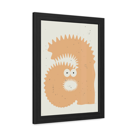 Lettermon - a monster - Quirky Framed Monster Poster - Playful Wall Art for Kids' Rooms