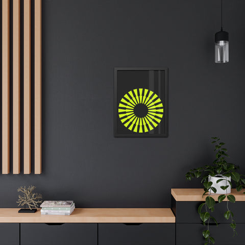 Modernica 2 - Modern Geometric Framed Poster - Bright Yellow Circle Art for Contemporary Spaces
