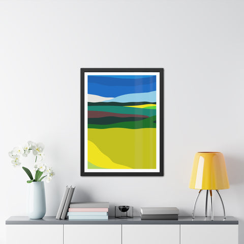 Scapes 4 - Abstract Landscape Framed Poster - Vibrant Nature Art for Home Decor