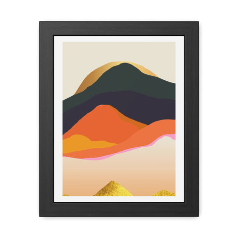 South 5 - Elegant Mountain Landscape Framed Poster - Modern Art for Home Decor