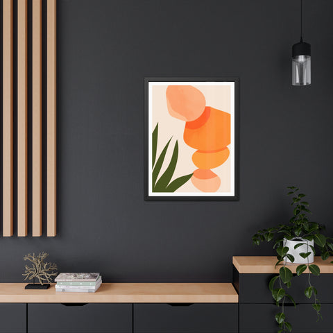 Agora 3 - Modern Abstract Framed Poster - Earthy Tones for Home Décor