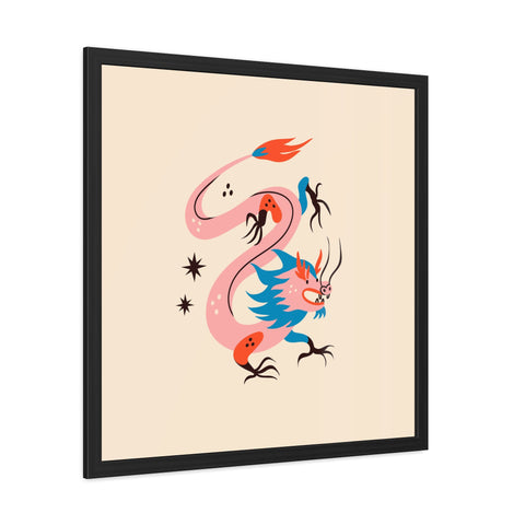 Dragon 2 - Whimsical Dragon Framed Poster - Colorful Art for Home Decor