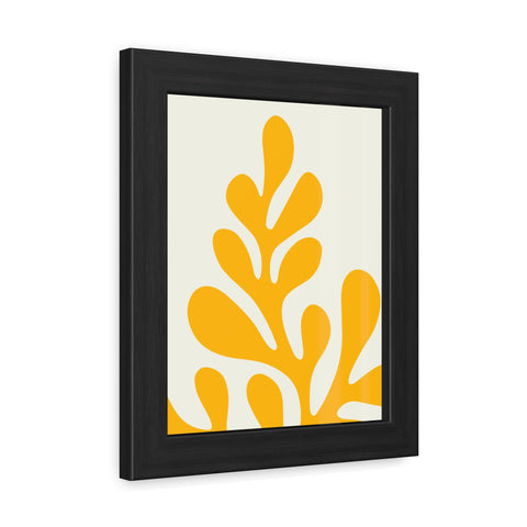 Stratica 1 - Modern Abstract Framed Poster – Yellow Organic Design for Home Decor