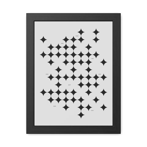 Gridlock 3 - Modern Geometric Framed Poster Art - Minimalist Home Decor