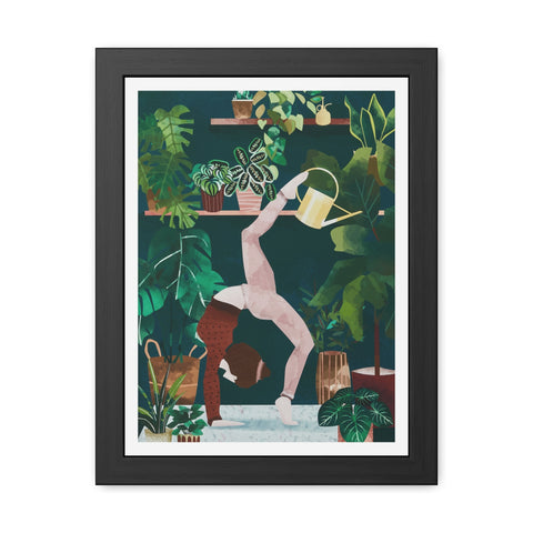 Botanical Yoga Framed Poster - Indoor Plant Decor for Peaceful Vibes