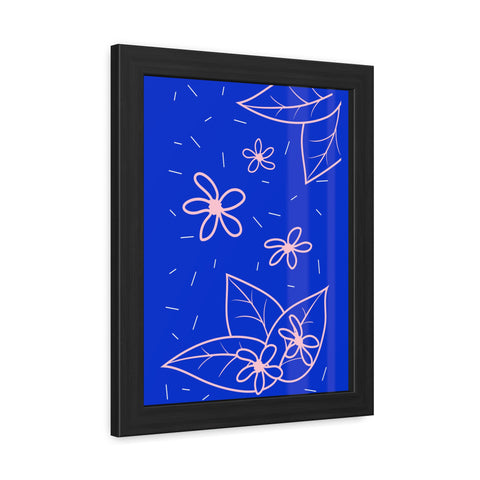 When life gives you lemons 3 - Blue Floral Framed Poster - Modern Botanical Art for Home Decor
