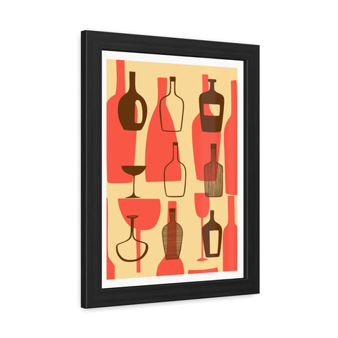 Wine Country 2 - Artistic Framed Poster – Abstract Bottle Design for Home Decor