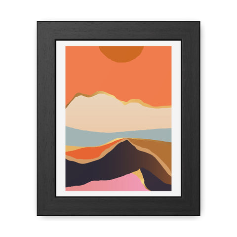 South 2 - Abstract Mountain Framed Poster - Modern Wall Art for Home Decor