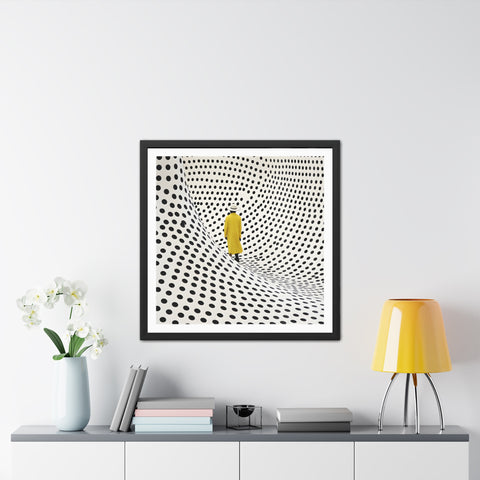 Dotted 2 - Modern Framed Poster - Yellow Coat & Polka Dot Design