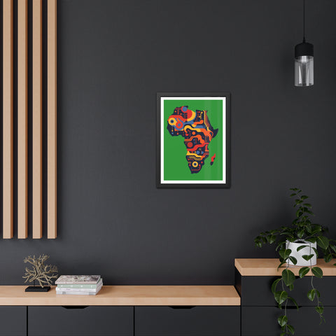 Africa 3 - Colorful African Map Framed Poster - Tech-Inspired Art for Modern Decor