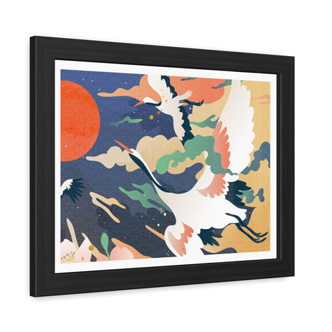 Pelican 2 - Elegant Crane Framed Poster - Serene Wall Art for Nature Lovers