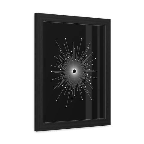 Universalis 3 - Modern Geometric Framed Poster - Minimalist Black and White Wall Art