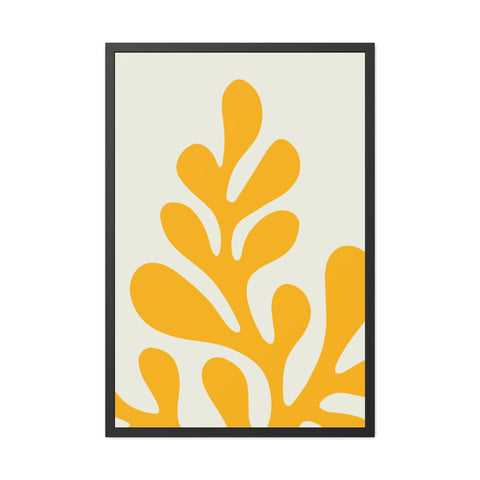 Stratica 1 - Modern Abstract Framed Poster – Yellow Organic Design for Home Decor
