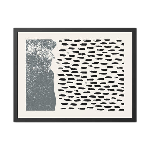 Ink Stamp 6 - Modern Abstract Framed Poster - Minimalist Wall Art for Home Decor
