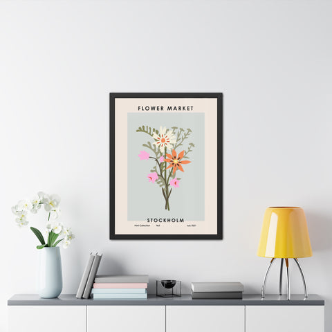 Flower Market - Stockholm - Botanical Framed Poster - Flower Market Stockholm Art Print
